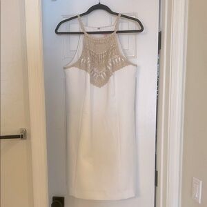 Lily Pulitzer Elegant White and Gold Dress